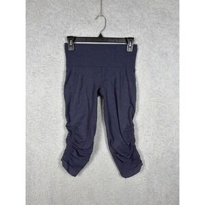 Lululemon In The Flow II Womens 4 Blue Ruched Activewear Elastic Waist Pull On